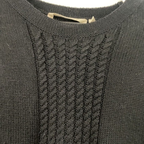 SOFT SURROUNDINGS Size PL Black Cable Knit Pullover Tunic Sweater Swing Style - Picture 6 of 8